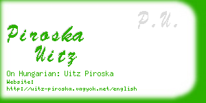 piroska uitz business card